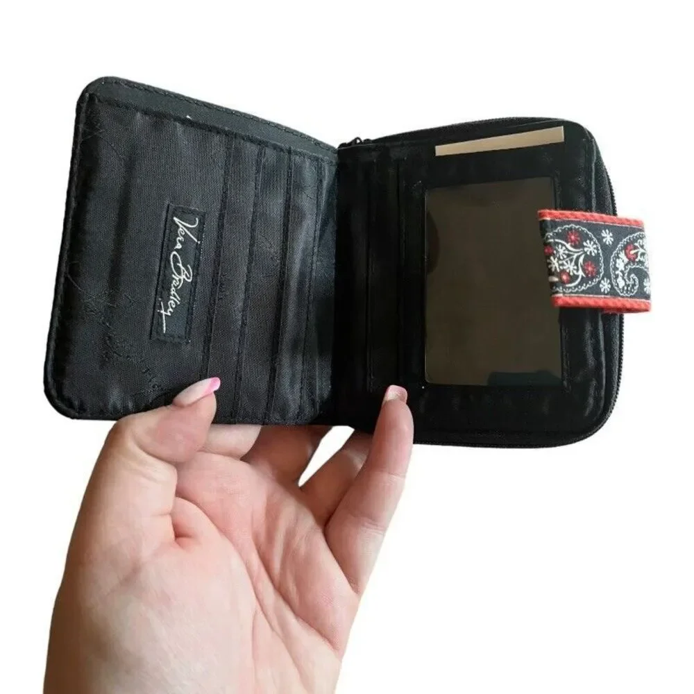 Vera Bradley Wristlet Wallet Brown‎ Houndstooth Paisley Pattern Zipper NWT